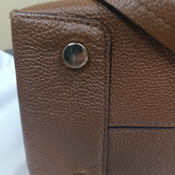 Michael Kors Purse Brown Pebble Mercer Tote Crossbody Strap w/ Dust Bag - Picture 5 of 11